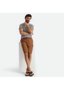 LANDS' END Cargo-Shorts mit Schlupfbund, Herren,  Braun, Baumwolle/Leinen, by Lands' End