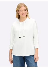 sheego Große Größen Sweatshirt mit Schriftzug, ecru, Größe 40 - Damen