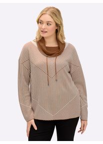 sheego Gro&szlig;e Gr&ouml;&szlig;en Rollkragenpullover in Modal-Mischung, champagner-cognac-gemustert, Gr&ouml;&szlig;e 48 - Damen