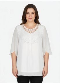 sheego Gro&szlig;e Gr&ouml;&szlig;en Spitzentunika mit blickdicht unterlegtem Body, ecru, Gr&ouml;&szlig;e 50 - Damen