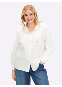 sheego Gro&szlig;e Gr&ouml;&szlig;en Langarmbluse mit Kapuze, ecru, Gr&ouml;&szlig;e 48 - Damen