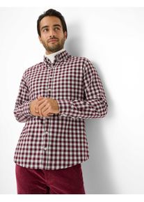 Brax Herren Hemd Style DANIEL velvet, dunkelrot, Gr. XXL