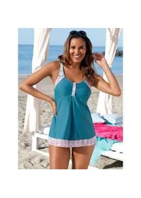 Tankini feel good, Damen, Gr. 42, Cup C, blau (topas, magenta, bedruckt), Elasthan, Polyamid, Bikini-Sets Tankini mit B&uuml;gel