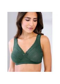 B&uuml;gelloser BH, Damen, Gr. 90, Cup E, gr&uuml;n (moos), 80% Polyamid, 11% Baumwolle, 9% Elasthan, BHs