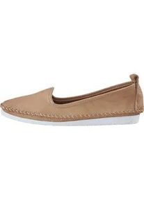 Slipper Andrea Conti, Damen, Gr. 40, beige (sand), Glattleder, Leder, Schuhe Slipper