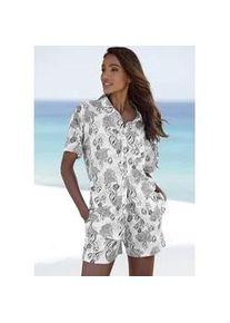 Shorty Vivance DREAMS, Damen, Gr. 32/34, beige (creme, gemustert), Single Jersey, Obermaterial: 60% Baumwolle, 40% Polyester, gemustert, bequem kurz, abgesteppt, Homewear-Sets Shorty, Klassischer Schnitt