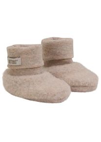 Merinosocken Huttelihut Footies Wool Fleece 2-Layer Kinder (Gr 50/56 |braun/beige)