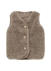 Huttelihut Vest Wool Teddy with Lining Merinoweste Kinder (Gr 122 |braun)