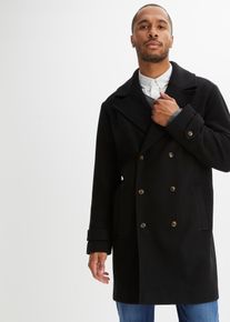 bonprix Blazer-Mantel mit Woll-Anteil, schwarz, Gr.56, Modische zweireihiger Blazer-Mantel aus hochwertiger Wollmischung