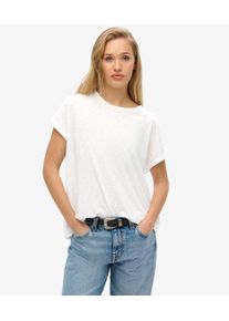 Superdry Damen Locker Geschnittenes Studios T-shirt White - Gr&ouml;&szlig;e: 44 210242200014701C025