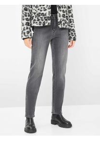 Brax Damen Five-Pocket-Hose Style CAROLA USED DARK GREY, denim dunkelgrau, Gr. 44K