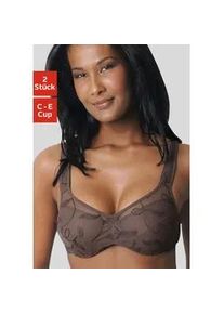 Minimizer-BH Petite Fleur, Damen, Gr. 100, Cup D, braun (mocha, mousse, wei&szlig;), Spitze, Obermaterial: 90% Polyamid, 10% Elasthan, BHs Dekollet&eacute;-Former BH Minimizer-BH BH-Set Unterw&auml;sche B&uuml;gel-BH, mit B&uuml;gel und sch&ouml;ner Stickerei
