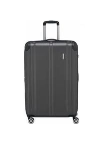 Hartschalen-Trolley Travelite "CITY Reisekoffer Hartschale", Gr. 113 l, grau (anthrazit), ABS, matt, unifarben, Basic, Koffer, mit TSA-Schloss, 4 Rollen, robustes ABS Reisegep&auml;ck