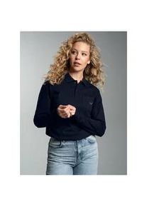 Poloshirt TRIGEMA "TRIGEMA Poloshirt mit Brusttasche", Damen, Gr. XXL, blau (navy), Piqu&eacute;, 100% Baumwolle, Basic, ohne Ausschnitt, Shirts