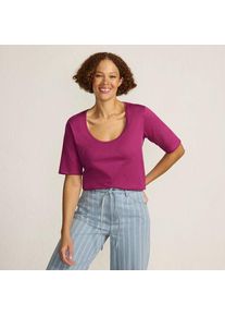 LANDS' END Supima Rundhalsshirt, Damen,  Pink, Baumwolle, by Lands' End