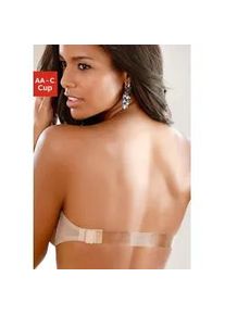 Schalen-BH Lascana, Damen, Gr. 80, Cup AA, braun (toffee), Spitze, Obermaterial: 54% Polyester, 40% Polyamid, 6% Elasthan, BHs Bandeau-BH BH Tr&auml;gerlose-BH B&uuml;gel-BH Schalen-BH, mit transparentem R&uuml;ckenteil und abnehmbaren Neckholder