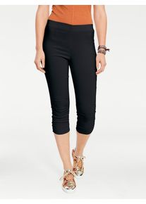 Caprihose Heine, Damen, Gr. 46, Normalgr&ouml;&szlig;en, schwarz, 70% Viskose, 25% Polyamid, 5% Elasthan, unifarben, 3/4-L&auml;nge, Hosen Caprihose