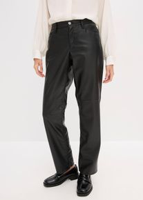bonprix Lederimitat-Hose mit Bequembund, schwarz, Gr.38, Mit bequemen Bund