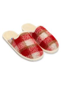 Hüttenschuhe Espadrij Chausson Woolcheck Damen (Gr 40 |rot)