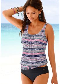 sheego Große Größen Oversize-Tankini, blau-rosa-bedruckt, Größe 38 - Damen