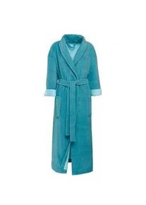 G&ouml;zze Unisex-Bademantel G&Ouml;ZZE "Turin, ideal f&uuml;r Sauna & Spa, Hotelbademantel, Morgenmantel" Gr. S, blau (petrol), L:125cm, Baumwoll-Mix, Hausm&auml;ntel, Bademantel, f&uuml;r Damen & Herren, mit G&uuml;rtel und zwei aufgesetzten Taschen, lang