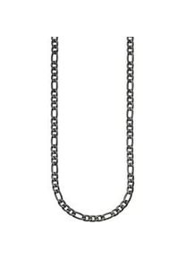 Edelstahlkette "Schmuck Geschenk Edelstahl Halsschmuck Figarokette", schwarz, ANISTON JEWELRY & WATCHES, Halsketten, Damen, Edelstahl, L: 55 B: 6,6mm, Edelstahlkette, B:6,6mm