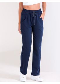 Trainingshose Catamaran, Damen, Gr. 44/46, Normalgr&ouml;&szlig;en, blau (marine), 92% Baumwolle, 8% Elasthan, unifarben, lang, Hosen Trainingshose