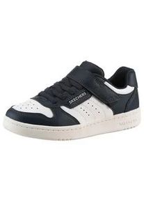 Sneaker Skechers "QUICK STREET", Damen, Gr. 29, blau (navy, wei&szlig;), Lederimitat, kontrastfarbene Details, Schuhe Sneaker, Retro Sneaker mit Klettverschluss, Gr&ouml;&szlig;enschablone zum Download