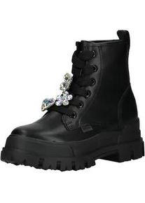 Schn&uuml;rstiefelette Buffalo "Buffalo Stiefelette Lederimitat", Damen, Gr. 40, schwarz, Lederimitat, Schuhe Schn&uuml;rstiefelette