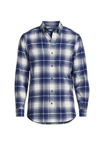 LANDS' END Flanellhemd, Classic Fit, Herren,  Wei&szlig;, Baumwolle, by Lands' End