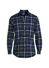 LANDS' END Flanellhemd, Classic Fit, Herren,  Blau, Baumwolle, by Lands' End