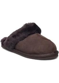 Hausschuh rosemunde "Sydney Shearling Reversed Slippers", Damen, Gr. 41, dunkelbraun, Obermaterial: 100% Lammveloursleder. Futter: 100% Lammfell, Schuhe Hausschuh, atmungsaktiv, w&auml;rmend, mit Memory Foam