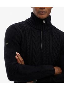 Superdry Herren Jacob Zopfstrick-pullover mit Rei&szlig;verschluss Navy - Gr&ouml;&szlig;e: M 104141150071498T002