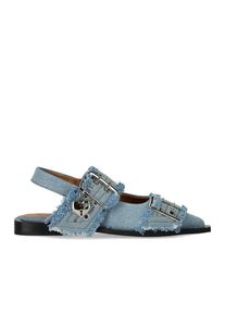 Ganni Hohe Schuhe - Ganni FADED DENIM SLINGBACK BALLET FLAT SHOE WITH - Gr. 36 (EU) - in Blau - f&uuml;r Damen