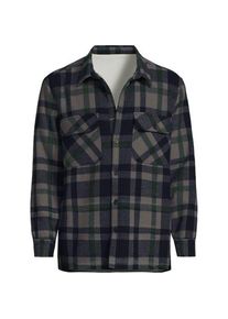 LANDS' END Hemdjacke mit Teddyfutter, Herren,  Blau, Polyester, by Lands' End