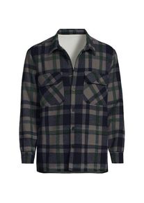 LANDS' END Hemdjacke mit Teddyfutter, Herren,  Blau, Polyester, by Lands' End