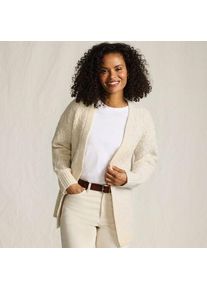 LANDS' END Offener Soft Touch Cardigan, Damen,  Wei&szlig;, Polyester/Polyester-Mischung, by Lands' End