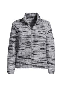 LANDS' END Strick-Cardigan mit Rei&szlig;verschluss, Damen,  Grau, Wolle/Polyester/Nylon, by Lands' End