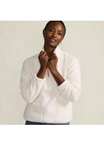 LANDS' END Teddy-Pullover mit Rei&szlig;verschluss, Damen,  Wei&szlig;, Polyester, by Lands' End