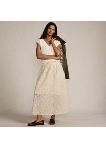 LANDS' END Midi-Spitzenrock, Damen,  Pink, Polyester, by Lands' End