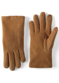 LANDS' END Veloursleder-Handschuhe, Damen,  Beige, Leder/Rauleder, by Lands' End