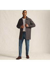 LANDS' END Karierter Mantel, Herren,  Braun, Wolle/Polyester/Polyester-Mischung, by Lands' End
