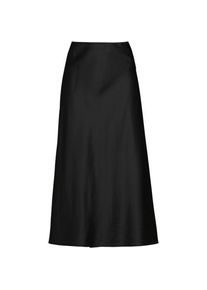 LANDS' END Satin-Midirock, Damen,  Schwarz, Polyester, by Lands' End