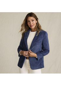 LANDS' END Stretchcord-Blazer, Damen,  Blau, Polyester/Nylon/Polyester-Mischung, by Lands' End