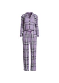 LANDS' END Pyjama-Set aus reinem Baumwoll-Flanell, Damen,  Lila, by Lands' End