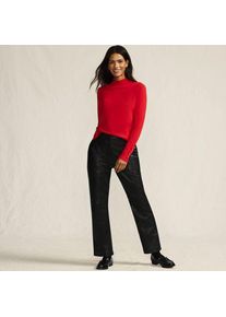 LANDS' END Lederhose, Damen,  Schwarz, Leder, by Lands' End