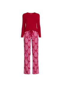 LANDS' END Pyjama-Set mit Flanellhose, Damen,  Pink, Baumwolle/Baumwoll-Mischung/Viskose-Mischung, by Lands' End
