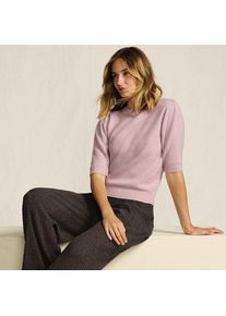 LANDS' END Kurzarm-Pullover Wool Touch mit Strassverzierung, Damen,  Pink, Wolle/Polyester/Viskose, by Lands' End