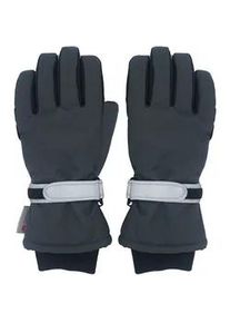 Thermohandschuhe MaxiMo, Kinder, Gr. 5, schwarz (anthrazit, schwarz), Stoff, Kunstfaser, mehrfarbig, Handschuhe, mit reflektierendem Verschluss, Fleecefutter, Strickb&uuml;ndchen