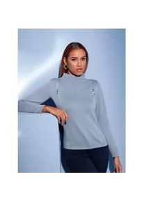 CR&Eacute;ATION L Strickpullover CREATION L "Pullover", Damen, Gr. 50, blau (bleu), 60% Viskose, 40% Baumwolle, unifarben, Pullover Strickpullover